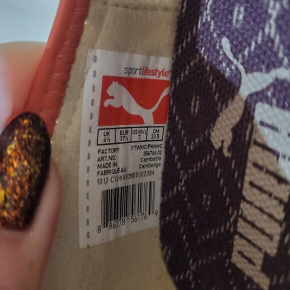 Vintage Y2K Puma Zandy Suede Vinyl Ballet Flats Womens Size 7 Sneaker Shoes Rare - Picture 8 of 8